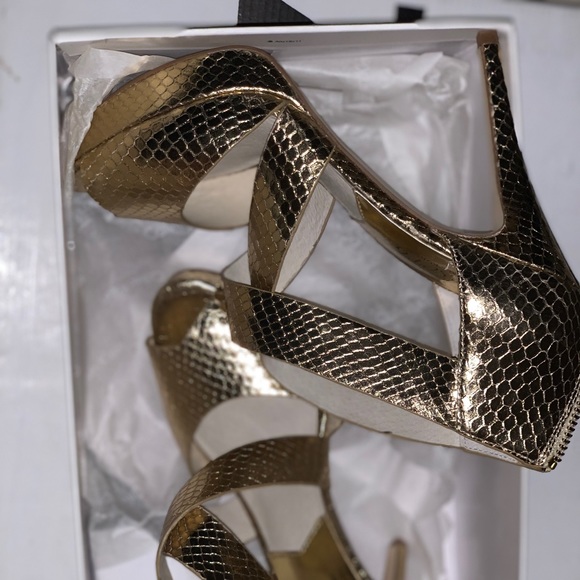 Gold, peep toe Michael Kors Heels - Picture 2 of 3